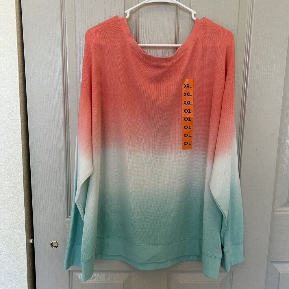 Splendid Women's Thermal Tie Dye Top Long Sleeve Shirt Size XXL